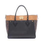 Louis Vuitton Handbag on My Side MM Monogram Noir Leather Canvas