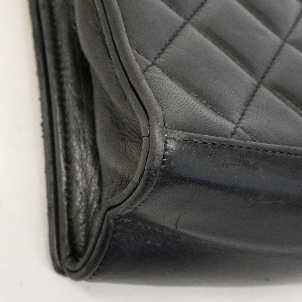 Chanel Shoulder Bag Quilted Lambskin Black Gold — view 7