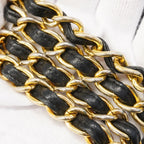 Chanel Shoulder Bag Quilted Lambskin Black Gold — view 8