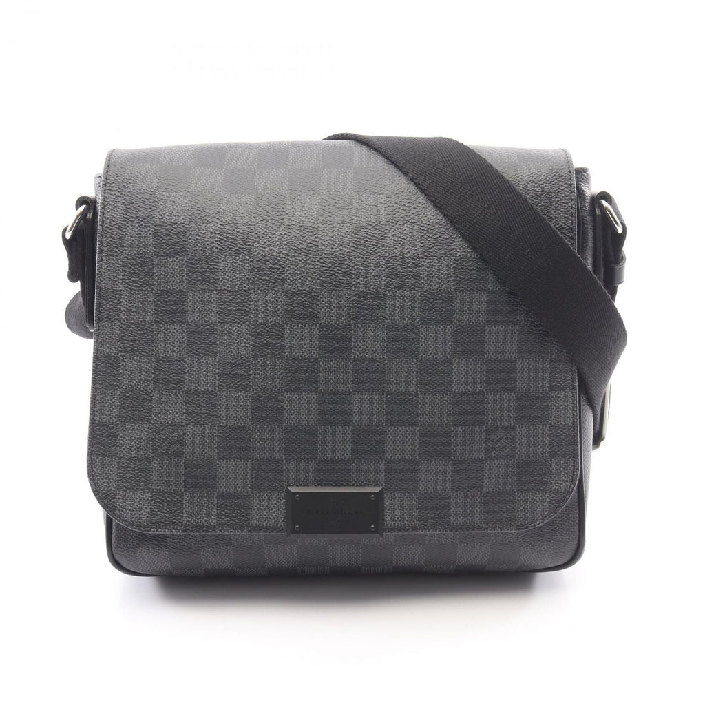 Louis Vuitton Shoulder Bag District PM Damier Graphite Canvas Leather
