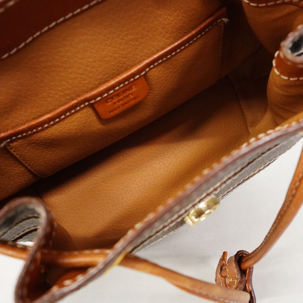 Celine Backpack Macadam Brown Gold — view 4