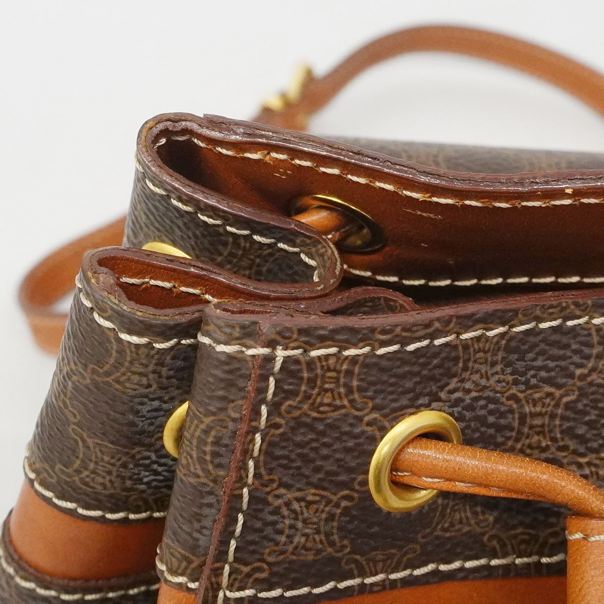 Celine Backpack Macadam Brown Gold — view 6