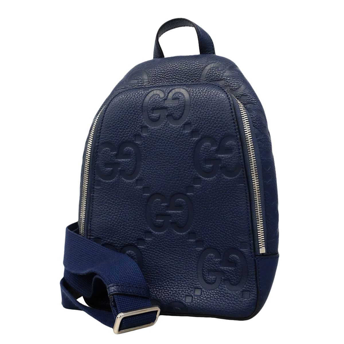 Gucci Belt Bag Jumbo GG Leather Blue Silver