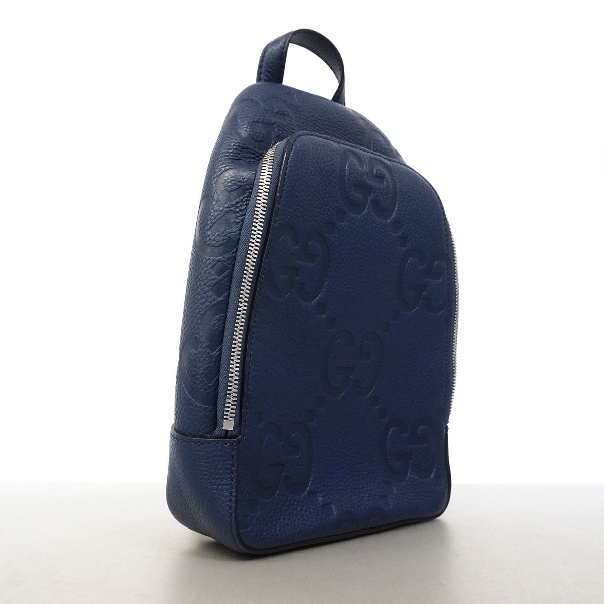 Gucci Belt Bag Jumbo GG Leather Blue Silver — view 2
