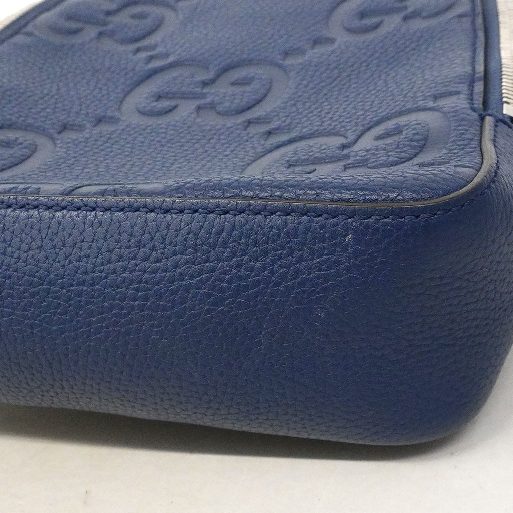 Gucci Belt Bag Jumbo GG Leather Blue Silver — view 6