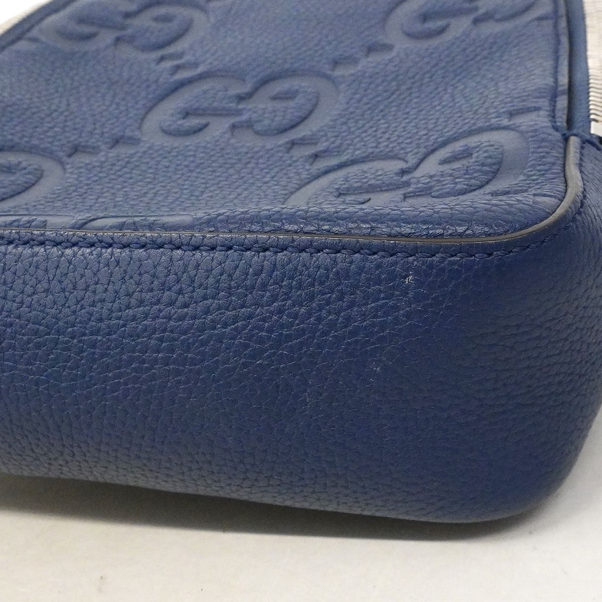 Gucci Belt Bag Jumbo GG Leather Blue Silver — view 6