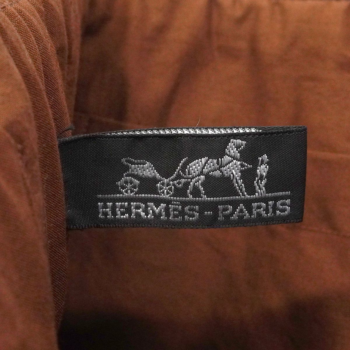 Hermes Tote Amedabaka Badu Posh Canvas Brown Gold — view 5