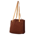 Hermes Tote Amedabaka Badu Posh Canvas Brown Gold