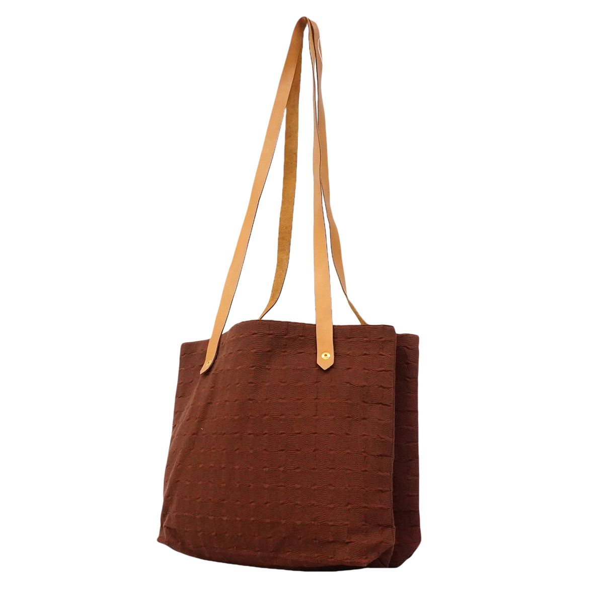 Hermes Tote Amedabaka Badu Posh Canvas Brown Gold