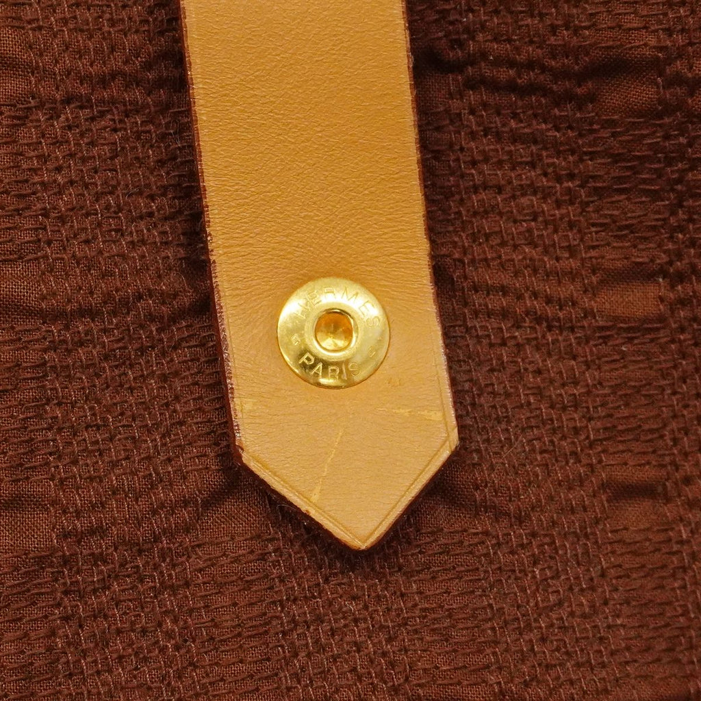 Hermes Tote Amedabaka Badu Posh Canvas Brown Gold — view 8