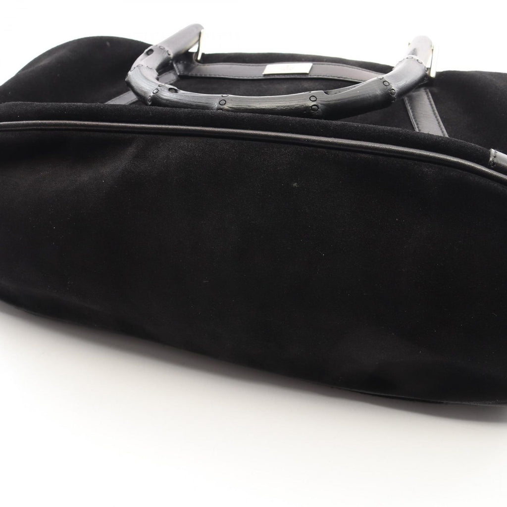Gucci Handbag Bamboo 002 Black Suede Leather Handle — view 7
