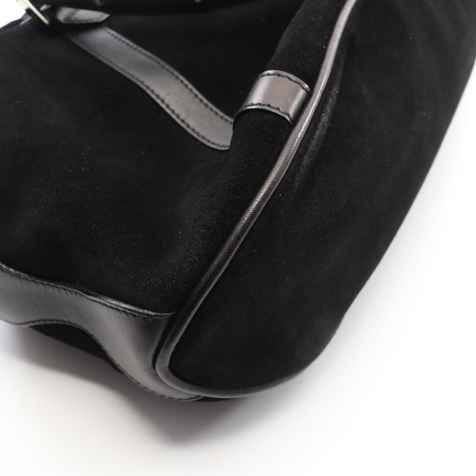 Gucci Handbag Bamboo 002 Black Suede Leather Handle — view 6