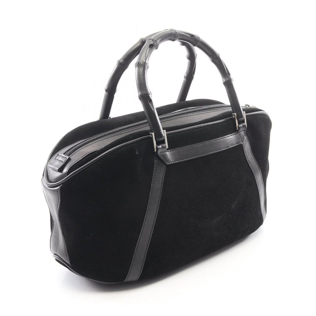 Gucci Handbag Bamboo 002 Black Suede Leather Handle — view 2