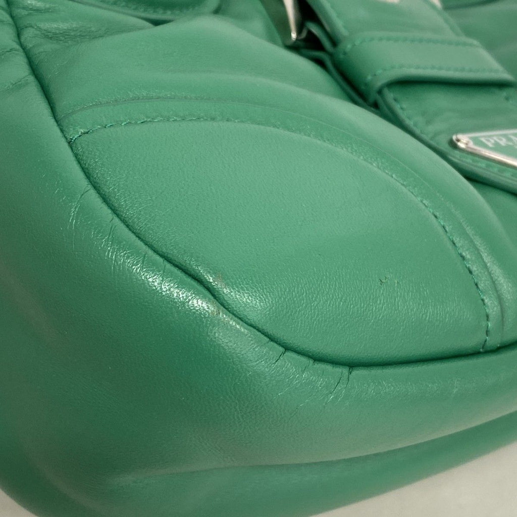 Prada Handbag Moon Leather Green Silver 2-Way — view 6