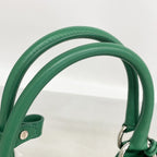 Prada Handbag Moon Leather Green Silver 2-Way — view 7