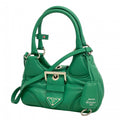 Prada Handbag Moon Leather Green Silver 2-Way