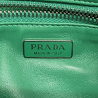 Prada Handbag Moon Leather Green Silver 2-Way — view 5