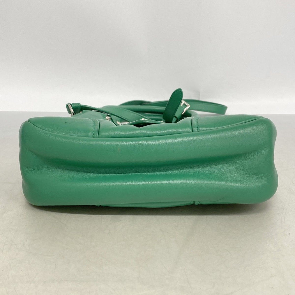 Prada Handbag Moon Leather Green Silver 2-Way — view 3