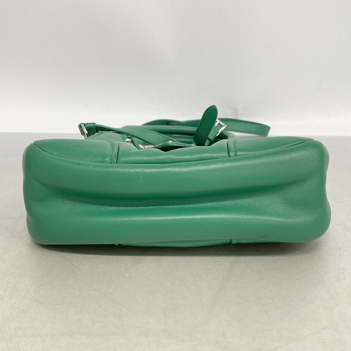 Prada Handbag Moon Leather Green Silver 2-Way — view 3