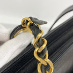 Chanel Chain Tote Triple Coco Caviar Leather Black Gold — view 6