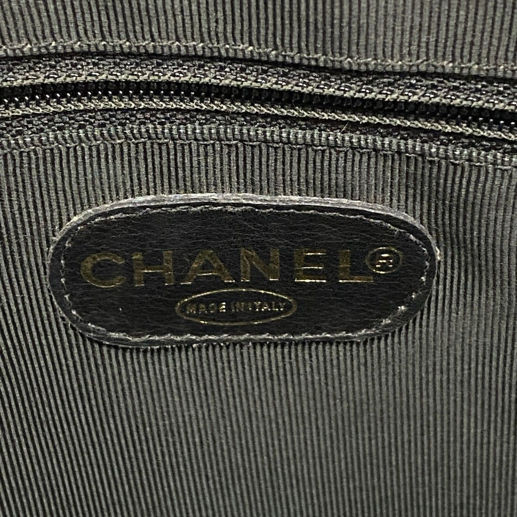 Chanel Chain Tote Triple Coco Caviar Leather Black Gold — view 5