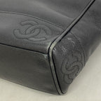 Chanel Chain Tote Triple Coco Caviar Leather Black Gold — view 7