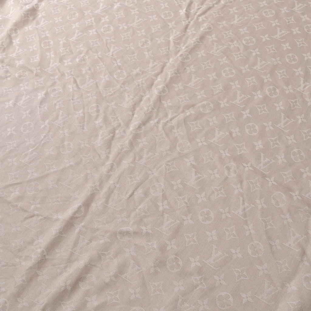 Louis Vuitton Shawl Monogram Gray Silk Scarf — view 2