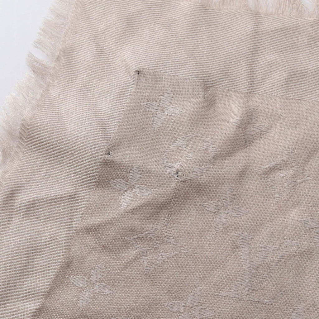 Louis Vuitton Shawl Monogram Gray Silk Scarf — view 7