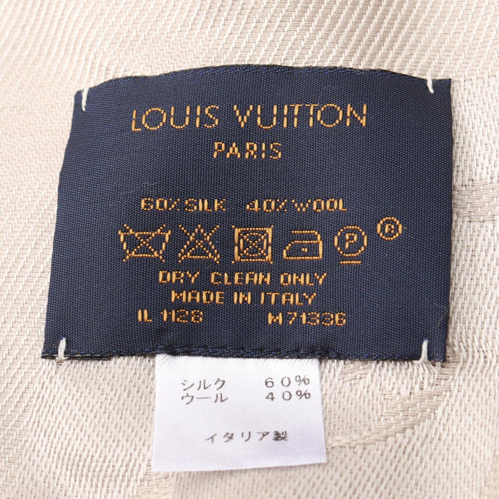 Louis Vuitton Shawl Monogram Gray Silk Scarf — view 3