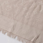 Louis Vuitton Shawl Monogram Gray Silk Scarf — view 5