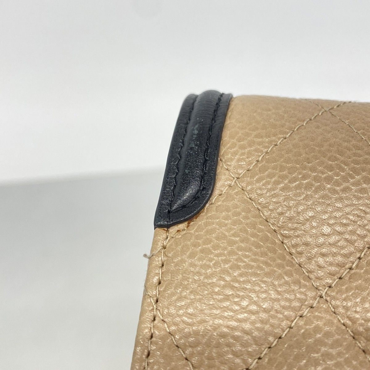 Chanel Wallet CC Filigree Caviar Leather Beige Gold — view 6