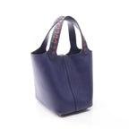 Hermes Handbag Picotin Lock PM Tresage Blue Brick Black Leather PM — view 2