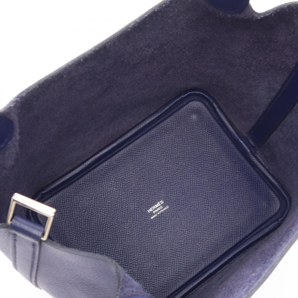 Hermes Handbag Picotin Lock PM Tresage Blue Brick Black Leather PM — view 3