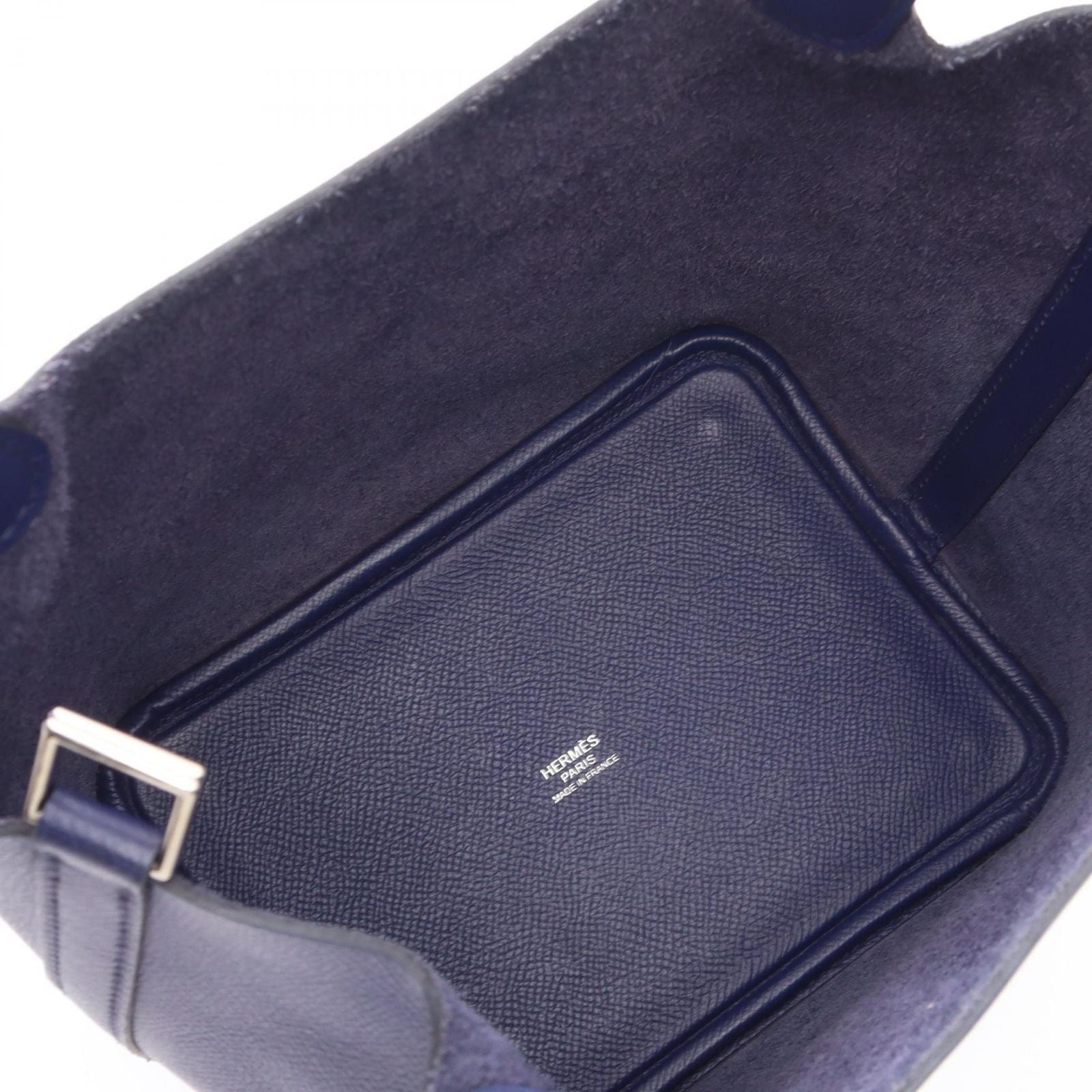 Hermes Handbag Picotin Lock PM Tresage Blue Brick Black Leather PM — view 3