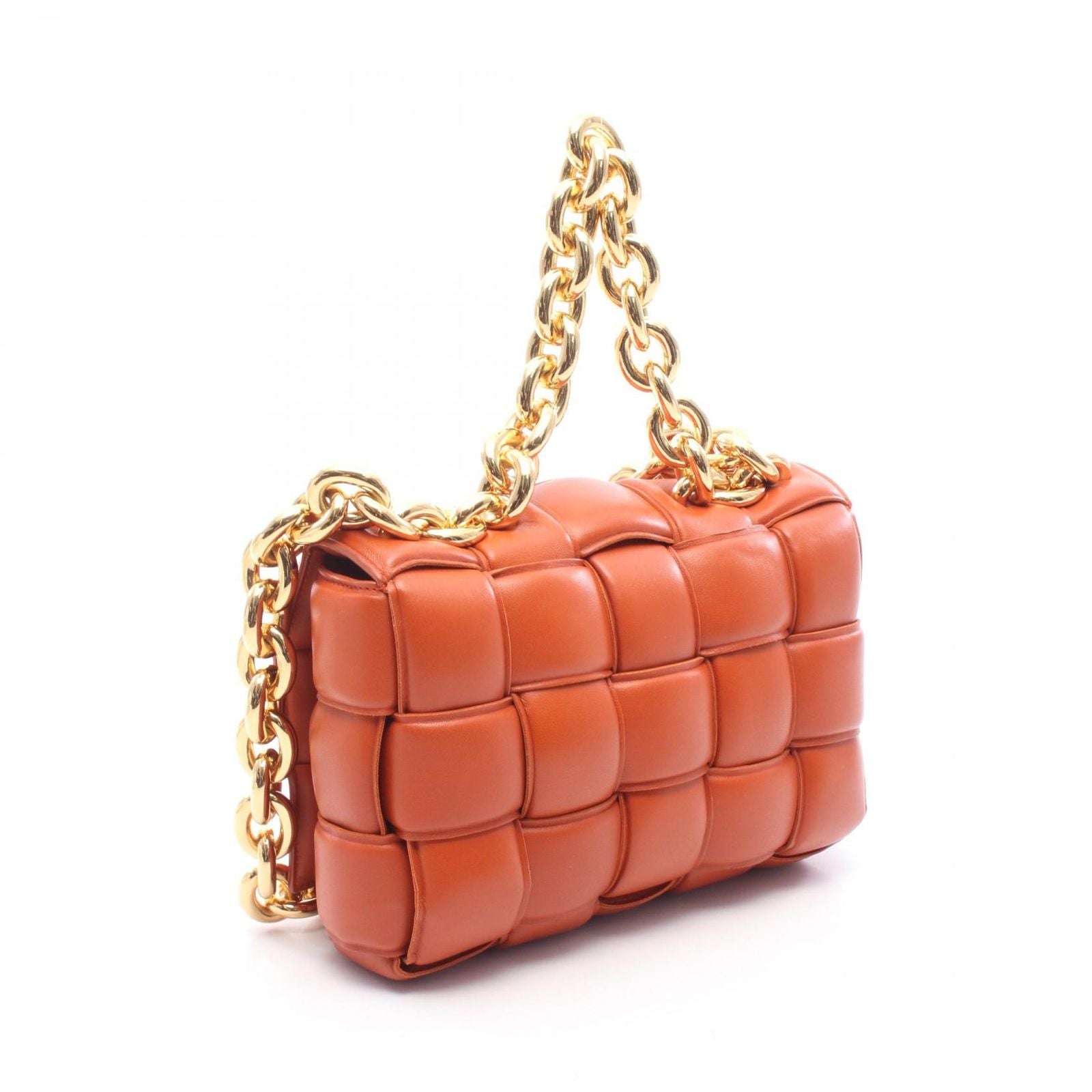 Bottega Veneta Shoulder Bag the Chain Cassette Orange Leather — view 2