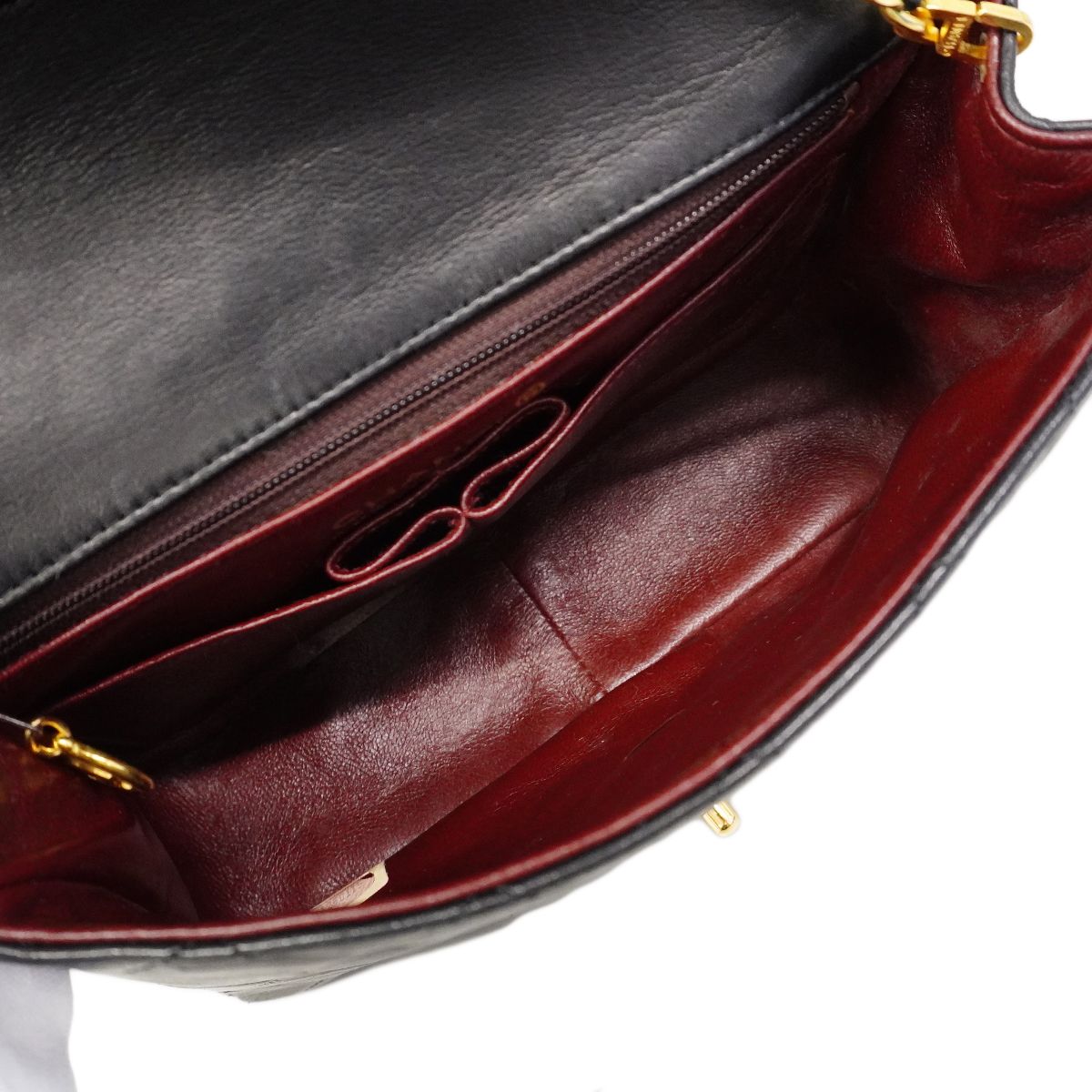 Chanel Shoulder Bag Mini Quilted Lambskin Black Gold — view 4