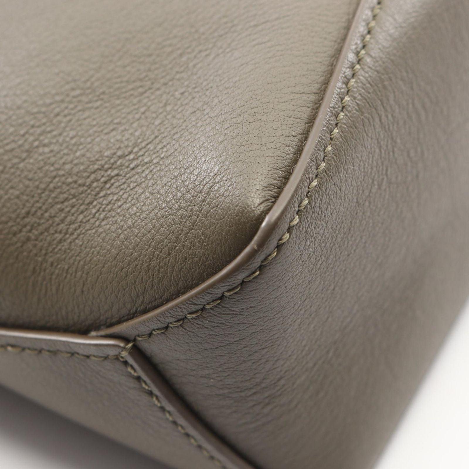 Loewe Handbag Puzzle Edge Mini 2-Way Dark Khaki Leather — view 5