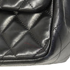 Chanel Shoulder Bag Maxi Quilted Lambskin Black Gold — view 6