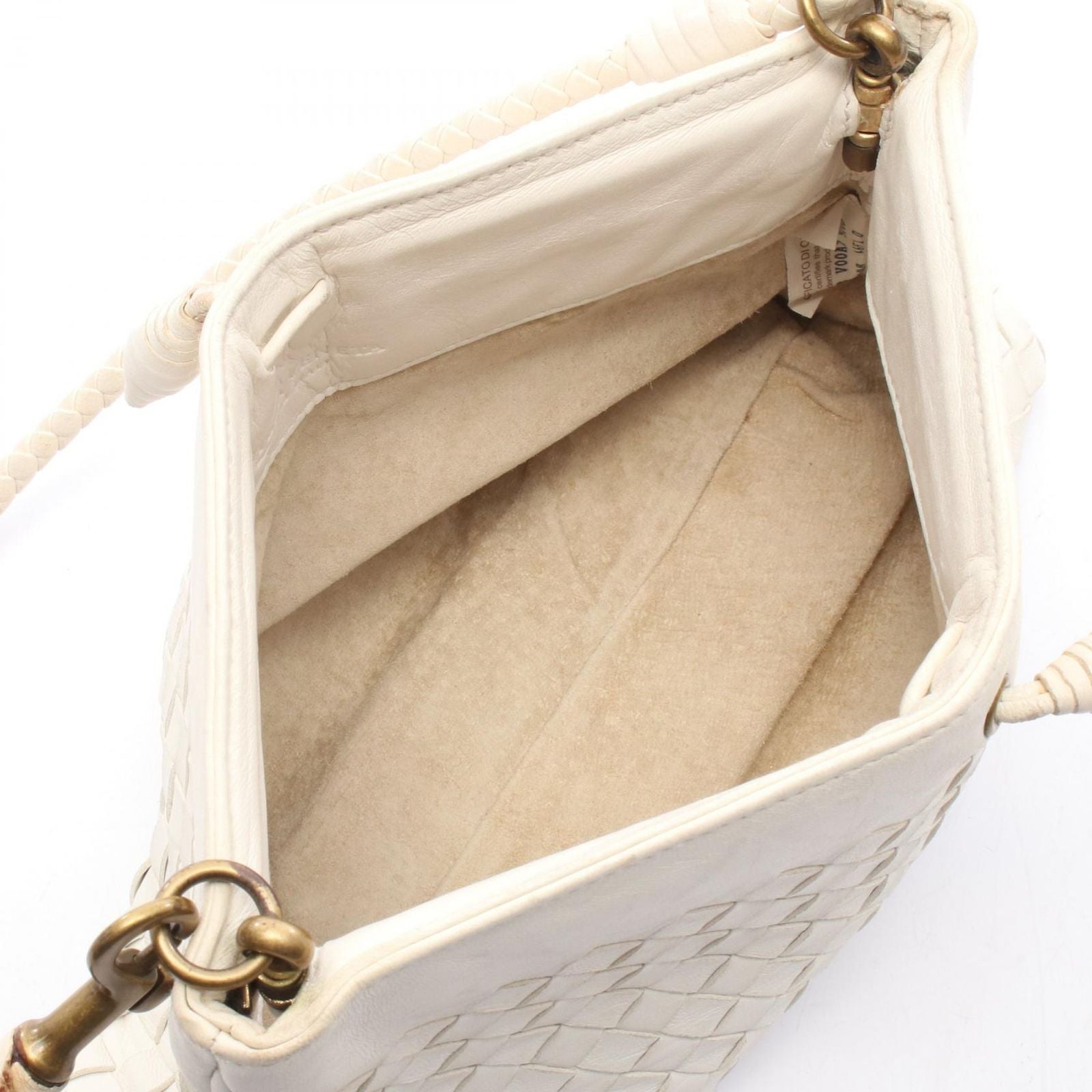 Bottega Veneta Shoulder Bag Intrecciato White Leather — view 3