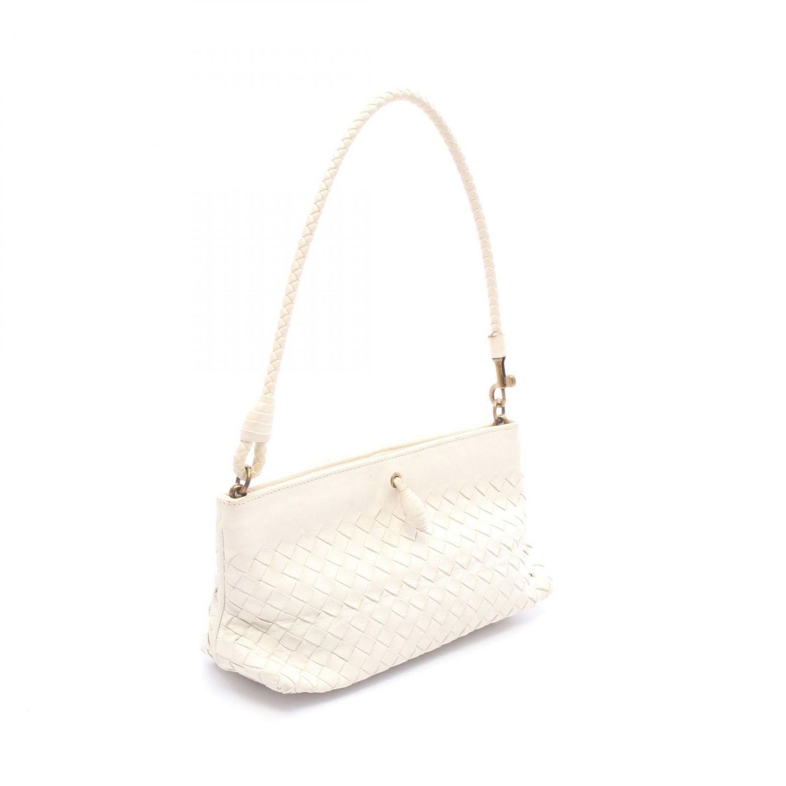 Bottega Veneta Shoulder Bag Intrecciato White Leather — view 2
