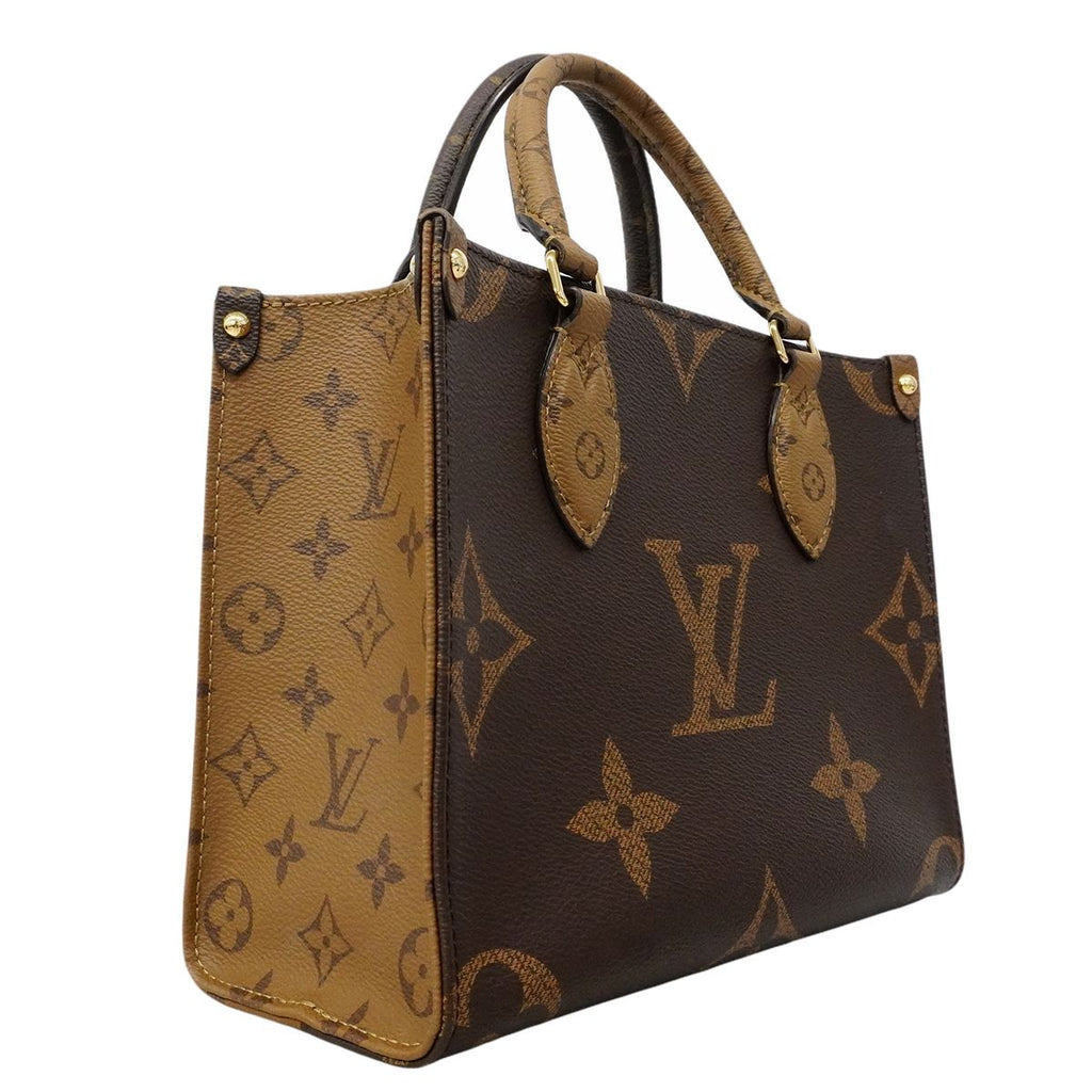 Louis Vuitton Handbag Monogram Giant Reverse On The Go PM Brown 2-Way — view 2