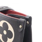 Louis Vuitton Tote On The Go GM Bicolor 2-Way Black Beige Leather — view 7