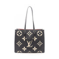 Louis Vuitton Tote On The Go GM Bicolor 2-Way Black Beige Leather