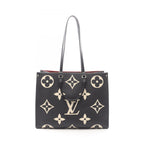 Louis Vuitton Tote On The Go GM Bicolor 2-Way Black Beige Leather