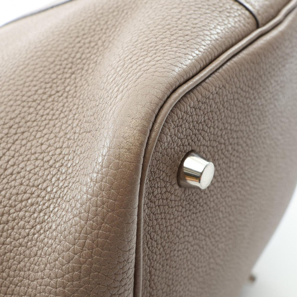 Hermes Handbag Picotin Lock MM Tourtier Gray Leather — view 8