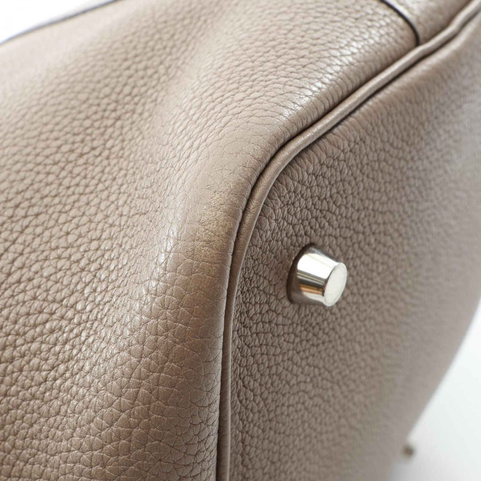 Hermes Handbag Picotin Lock MM Tourtier Gray Leather — view 8