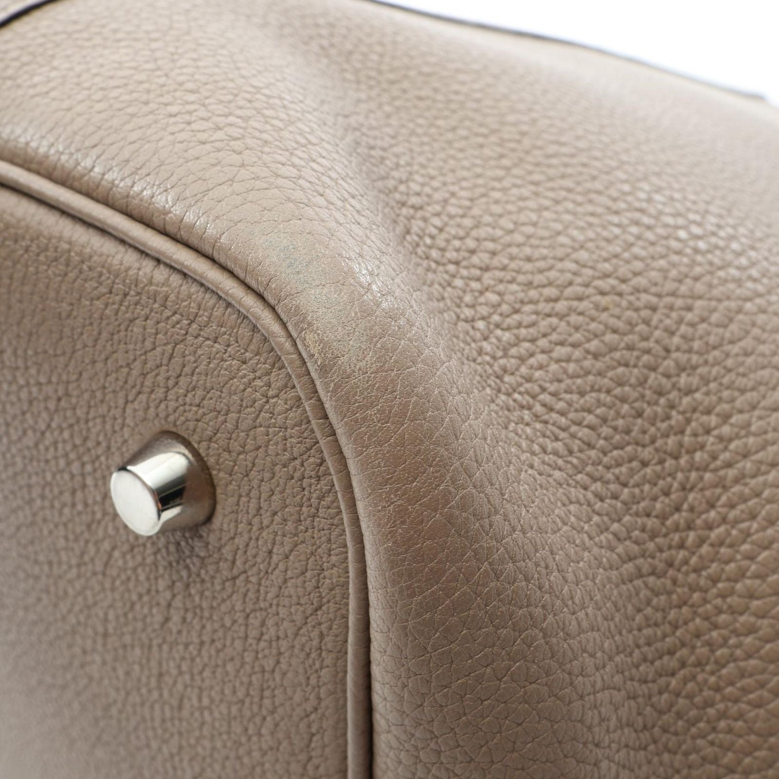 Hermes Handbag Picotin Lock MM Tourtier Gray Leather — view 7