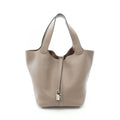 Hermes Handbag Picotin Lock MM Tourtier Gray Leather