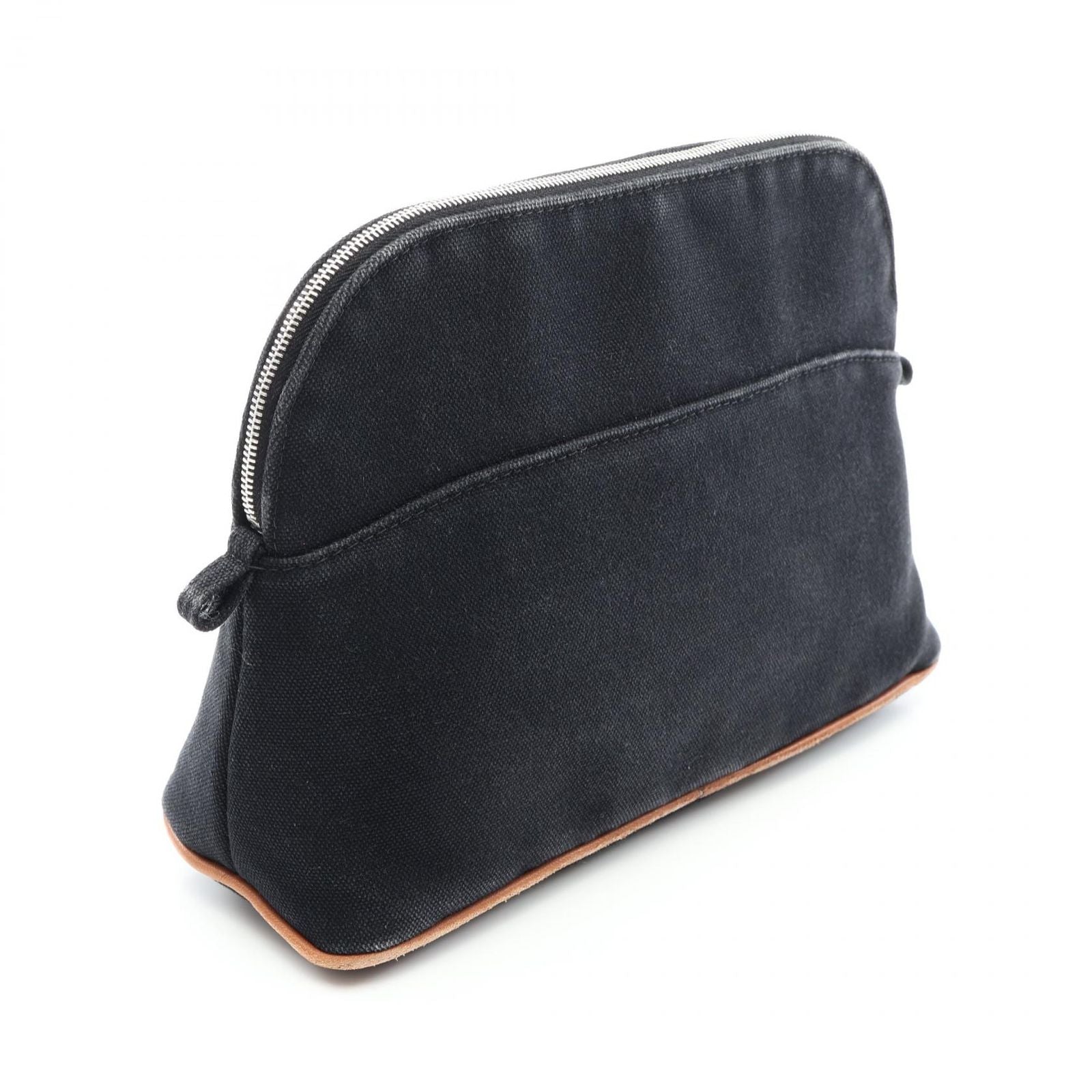 Hermes Pouch Bolide MM Black Canvas Leather — view 2