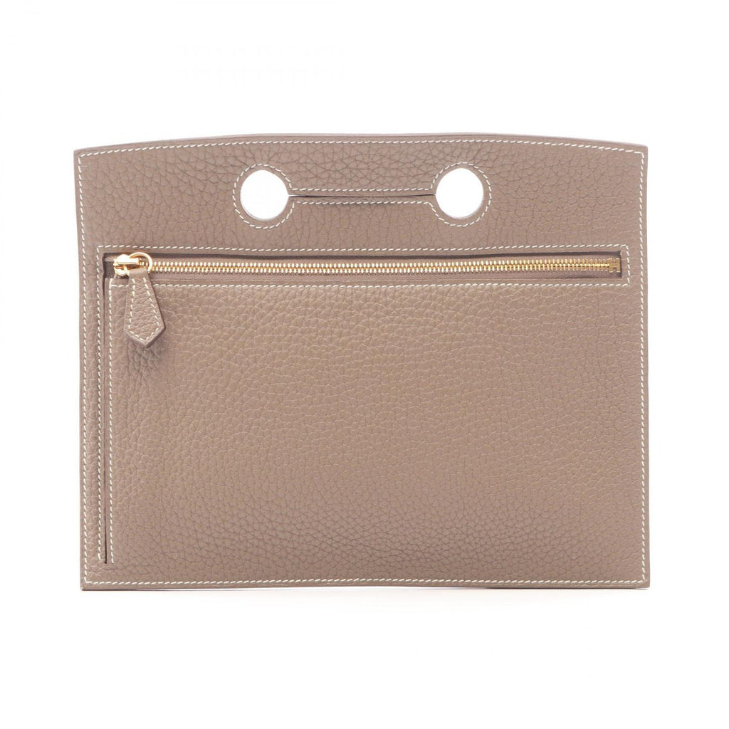 Hermes Pouch Back Pocket Etoupe Leather